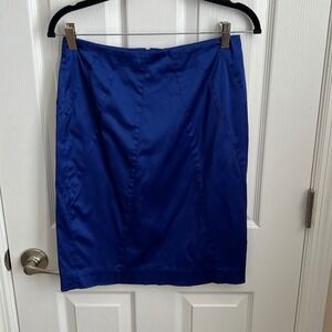 H&M Cobalt Blue Pencil Skirt Fitted Career Party Cocktail Skirt US 6‎